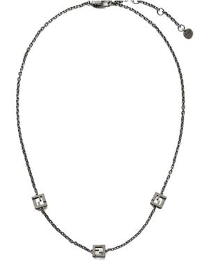 Fendi Ff Cube Necklace - Metallic