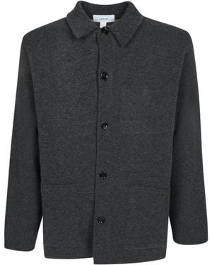 Lardini Buttoned Patch-Pocket Cardigan - Black