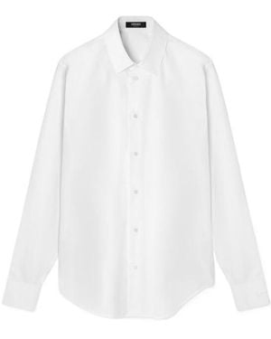 Versace Button-Up Long-Sleeved Poplin Shirt - White