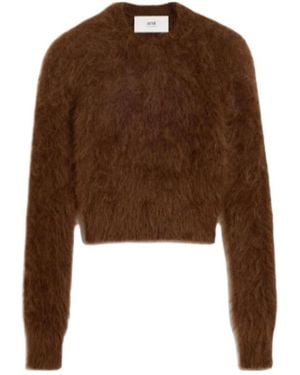 Ami Paris Brushed-Knit Sweater - Brown