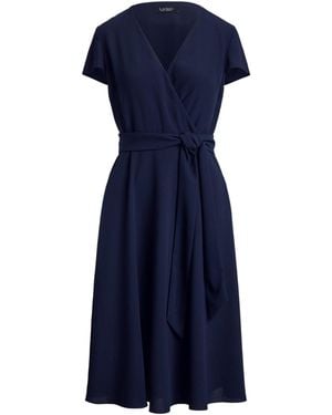 Ralph Lauren Woven-Wrap-Dresses-Triple Ggt-R - Blue