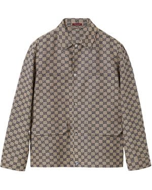 Gucci Monogrammed Button-Up Jacket - Gray