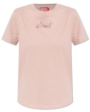 DIESEL Short-Sleeved T-Shirt - Pink