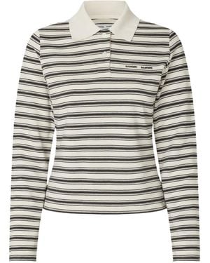 Samsøe & Samsøe Long-Sleeve Polo Shirt - Grey