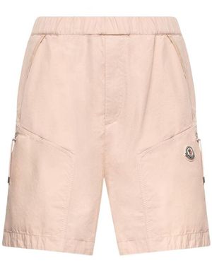 Moncler Cotton Poplin Bermuda Shorts - Natural