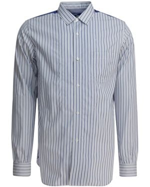 Junya Watanabe Striped Long-Sleeved Shirt - Blue