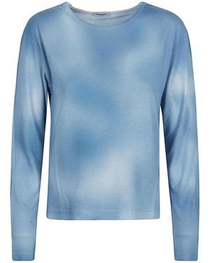 Baserange Plain Jersey Long-Sleeved T-Shirt - Blue