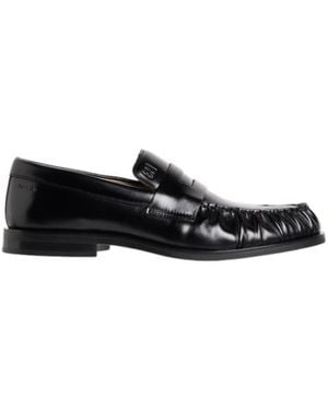 Calvin Klein Ruched Penny Loafers - Black