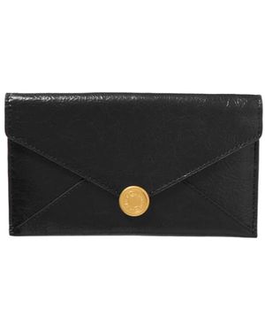 Dries Van Noten Leather Envelope Wallet - Black