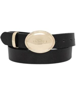 Twinset Oval-Shaped Buckle Belt - White