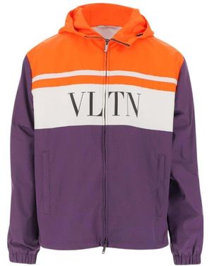 Valentino Lightweight Logo-Print Jacket - Purple