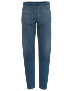 Burberry Logo Patch Wide-Leg Jeans - Blue