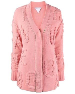 Bottega Veneta V-Neck Knit Cardigan - Pink