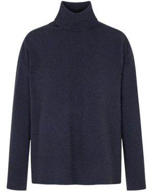 Emporio Armani Roll Neck Ribbed Jumper - Blue
