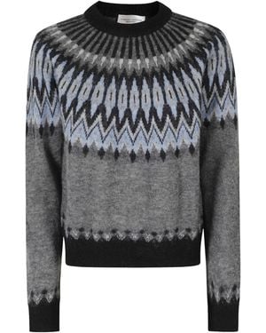 Roberto Collina Jacquard Pattern Sweater - Gray
