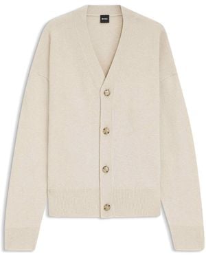BOSS Wool Cardigan - Natural