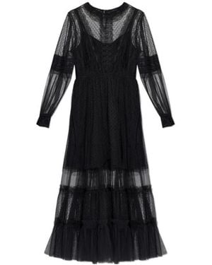 AllSaints Nita Sheer Tiered Maxi Dress - Black