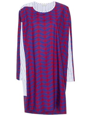 Dries Van Noten Stitched Long-Sleeved Dress - Purple