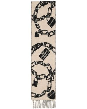 Acne Studios Chain Logo Scarf - White