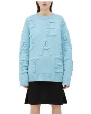 Bottega Veneta Alphabet Detailed Knitted Jumper - Blue