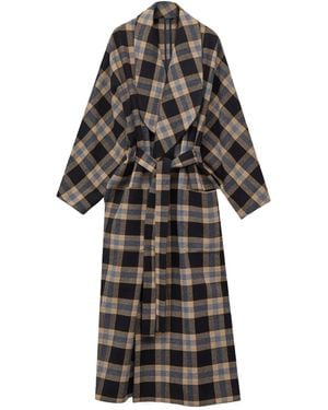 KENZO Checked Belted Oversized Coat - Multicolour