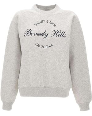 Sporty & Rich Beverly Script Crewneck Sweatshirt - Grey