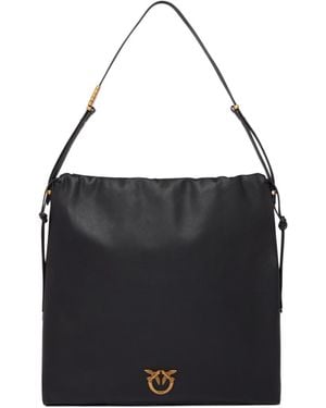 Pinko Drawstring Shoulder Bag - Black