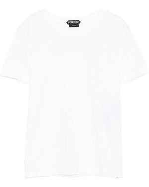 Tom Ford Logo-Embroidered Crewneck T-Shirt - White