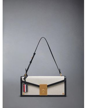 Thom Browne Rwb-Tag Canvas Shoulder Bag - Gray