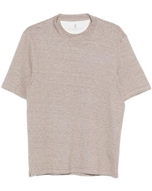 Brunello Cucinelli Melange Crewneck T-Shirt - White
