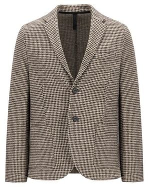 Harris Wharf London Houndstooth-Pattern Blazer - Brown