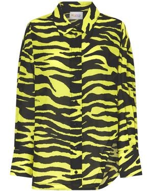 The Attico Il Primo Bagno Animal-Print Cotton Shirt - Yellow