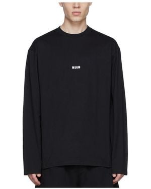 MSGM Logo Printed Short-Sleeved T-Shirt - Black