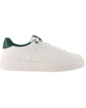 Balmain B-Court Smooth Leather Sneakers - White
