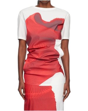 Issey Miyake Knit As Represented Top - Red