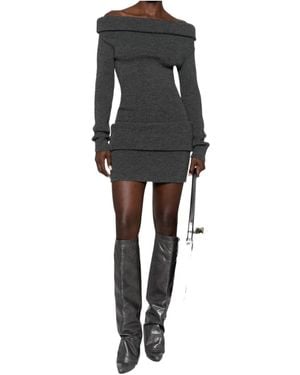 Jean Paul Gaultier Off-The-Shoulder Knit Dress - Black