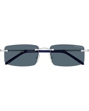 Montblanc Eyewear Rectangular Frame Sunglasses - Blue
