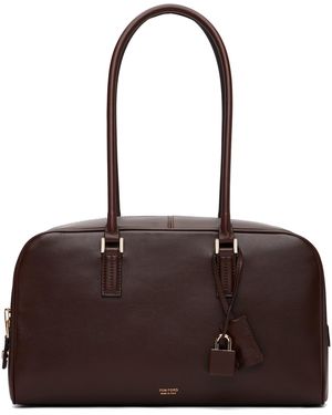Tom Ford Supple Leather Zipped Small Stryke Shoulder Bag - Brown