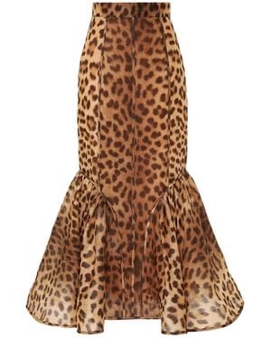 Zimmermann Crushed Spliced Pencil Skirt - Brown