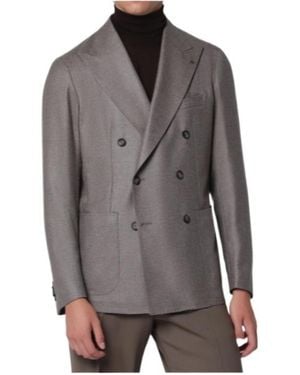 Tagliatore Double-Breasted Tailored Blazer - Gray