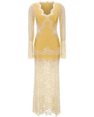 Rabanne Rabanne Lace Panel Maxi Dress - Metallic