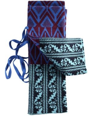 Dries Van Noten Diamond-Patterned Scarf - Blue