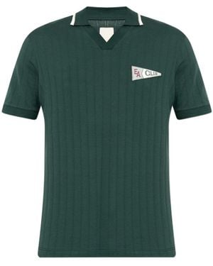 Emporio Armani Logo Patch Knit Polo Shirt - Green