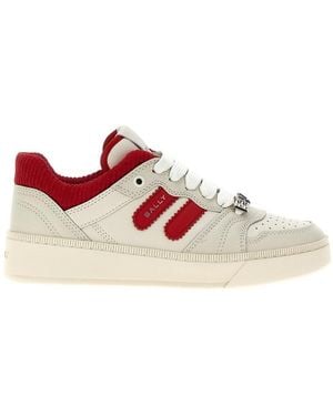Bally Round Toe Lace-Up Trainers - Red