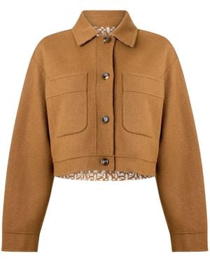 Max Mara Cropped Lapel Jacket - Brown