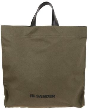 Jil Sander Logo Printed Tote Bag - Green