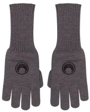 Marine Serre Logo Embroidered Full-Finger Gloves - Blue