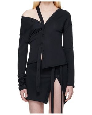Jade Cropper Strap Shirt - Black