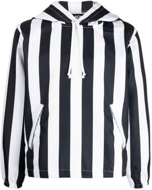 Comme des Garçons Striped Long-Sleeved Hoodie - Black