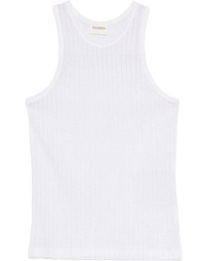 Closed Pointelle-Knit Tank Top - White